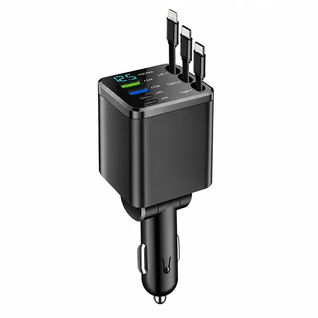 AutoVolt™ — Compact Multi-Port Car Charging Hub