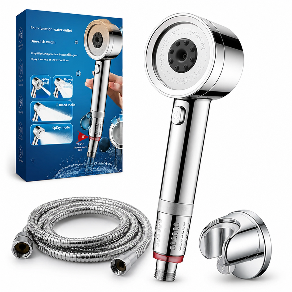 AquaSpa™ 4-Mode High-Pressure Shower Head — Spa Showers at Home