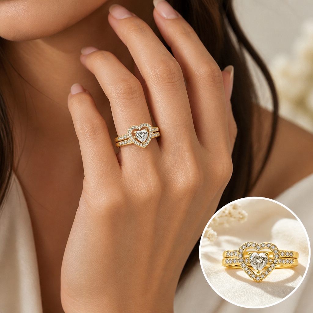 LoveCrown™ — Heart Crystal Statement Ring