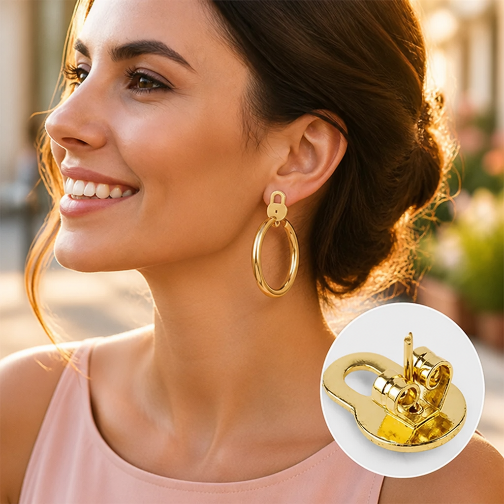LockLuxe™ — Heart-Shaped Statement Earrings