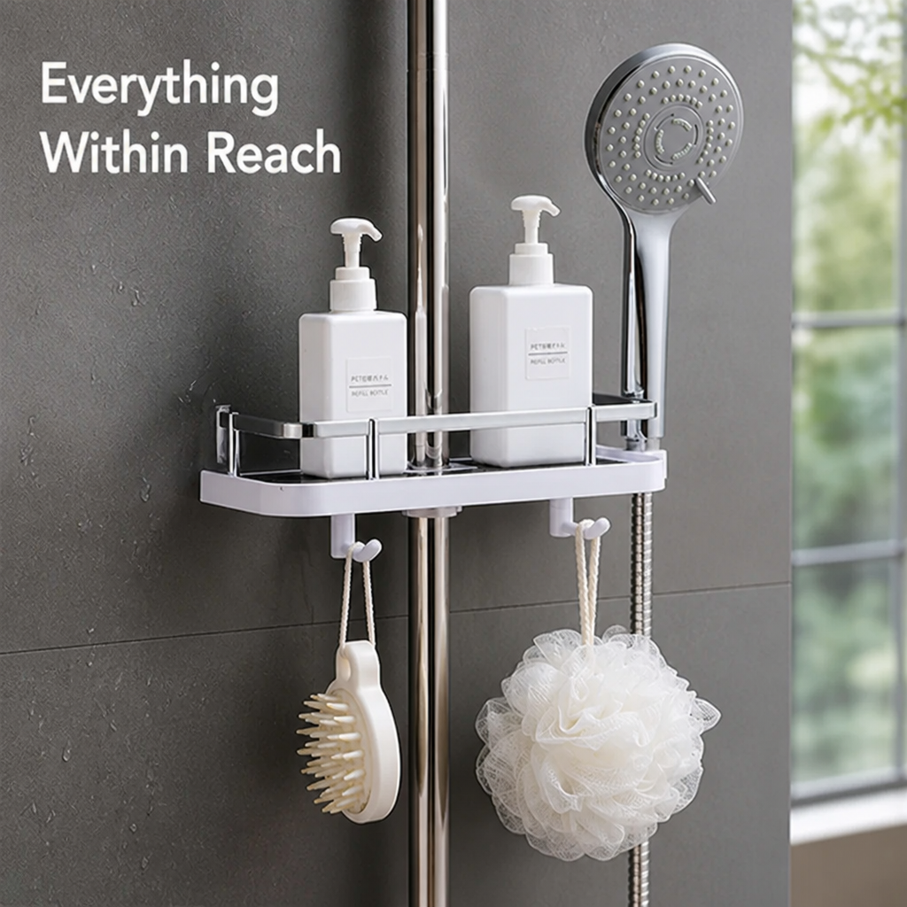AquaRack™ — Adjustable Shower Storage Shelf