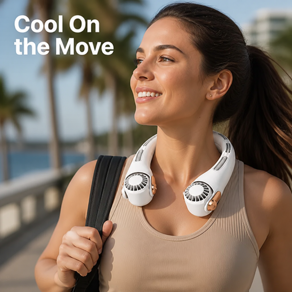 CoolLoop™ 360° Rotating Neck Fan — Hands-Free Cooling