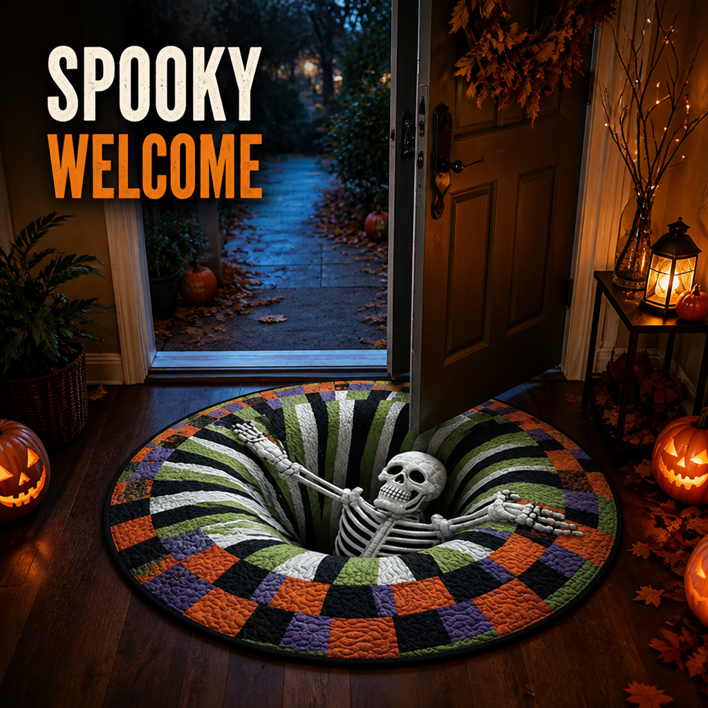 SpookyWeave™ — Halloween Round Decorative Rug