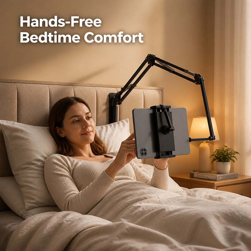 BedView™ Under-Mattress Tablet & Phone Stand — Hands-Free Viewing