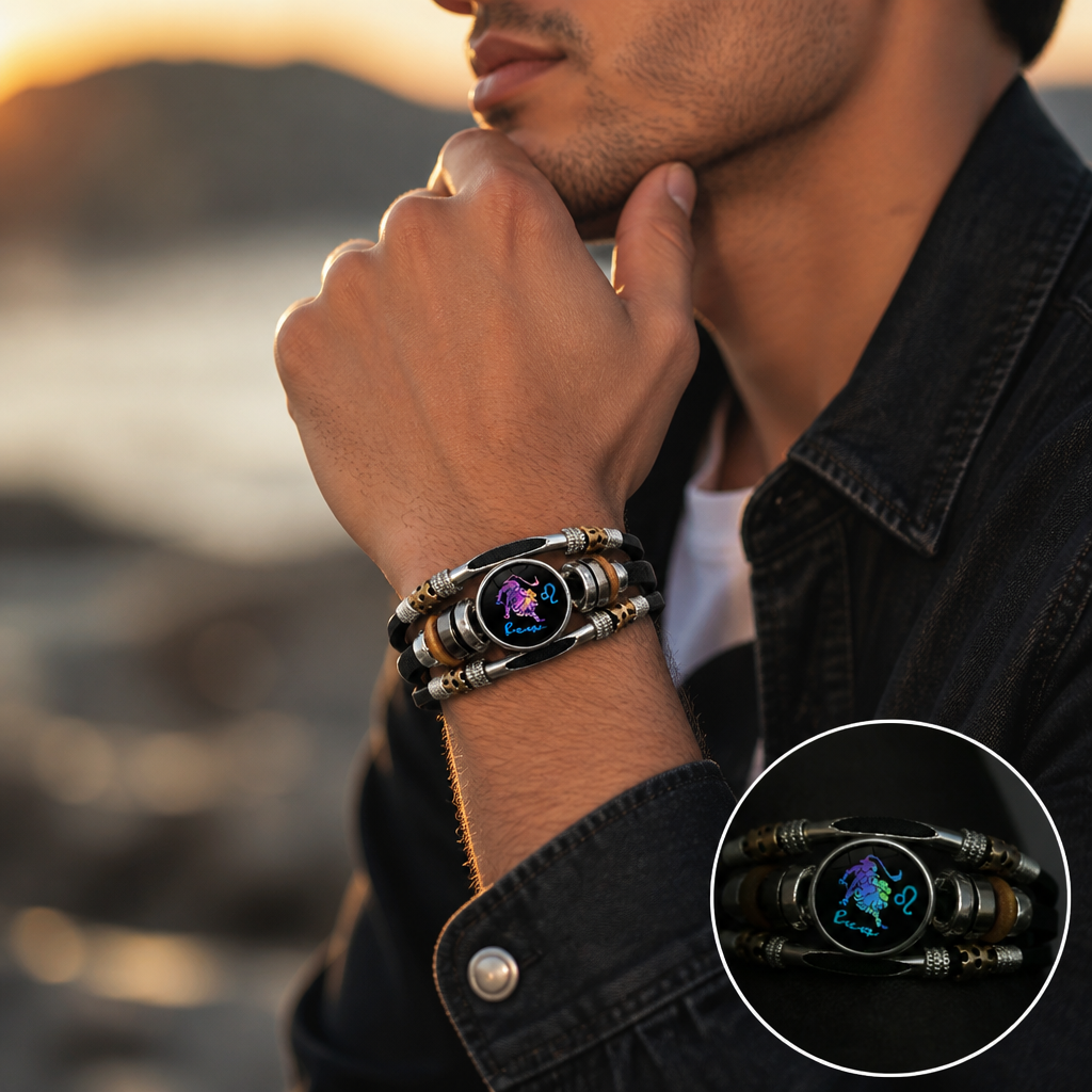 CosmoForge™ — Vintage Cosmic Leather Bracelet Watch