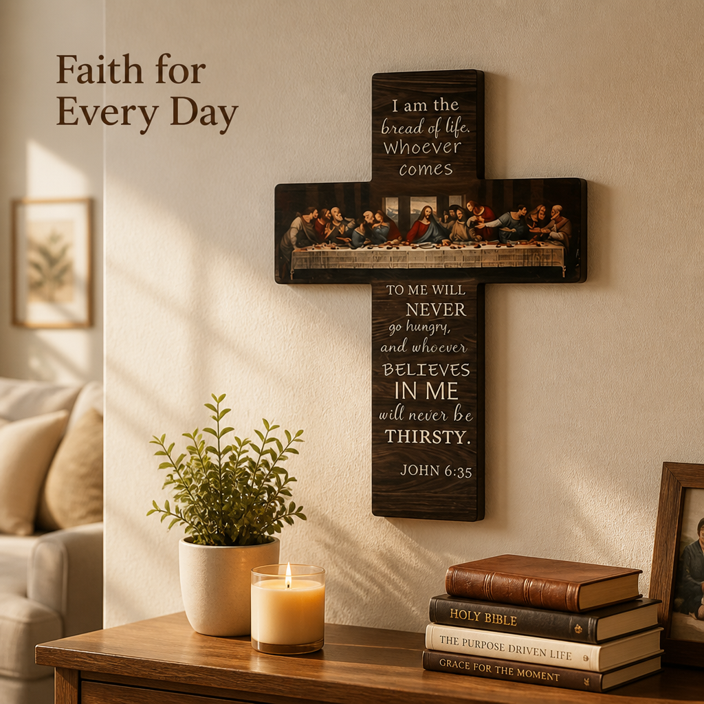 GraceHaven™ Last Supper Wooden Cross Wall Art — Faith at Home