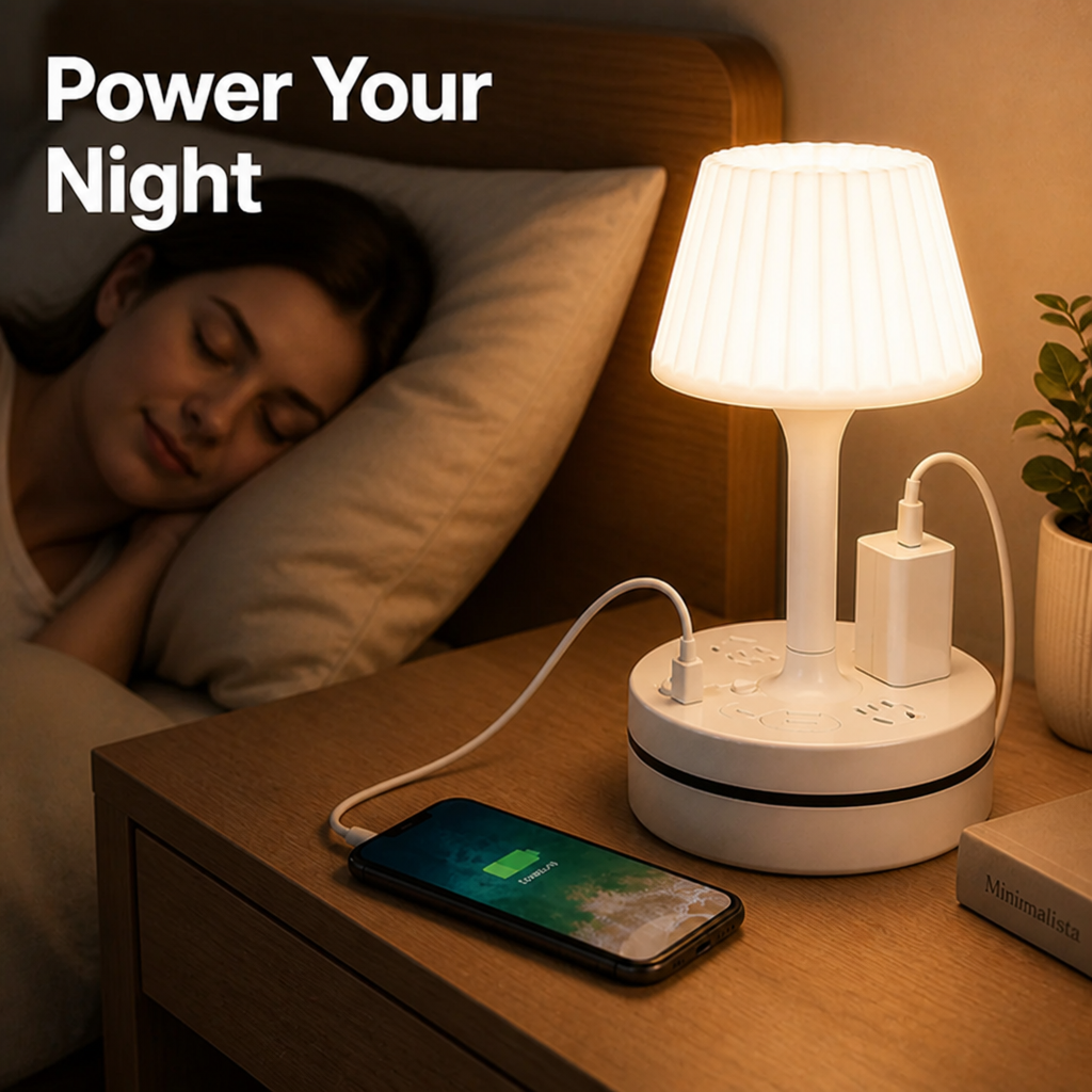 GlowDock™ — Bedside Lamp with Phone Charging