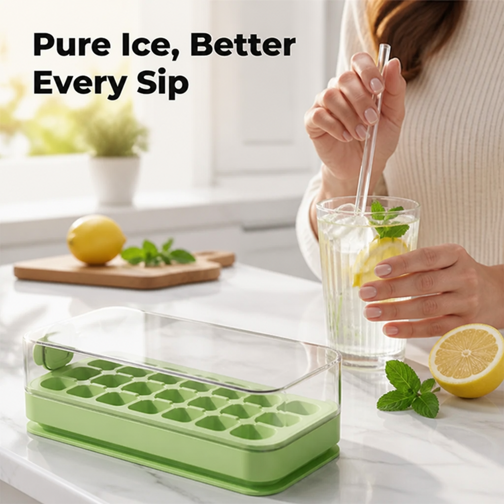 IcePop™ Press-Type Ice Cube Tray — Mess-Free Ice