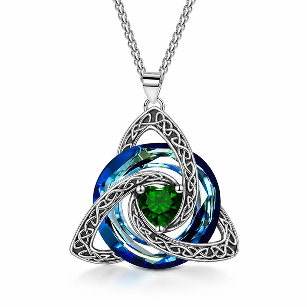 TrinityGlow™ — Celtic Knot Crystal Pendant