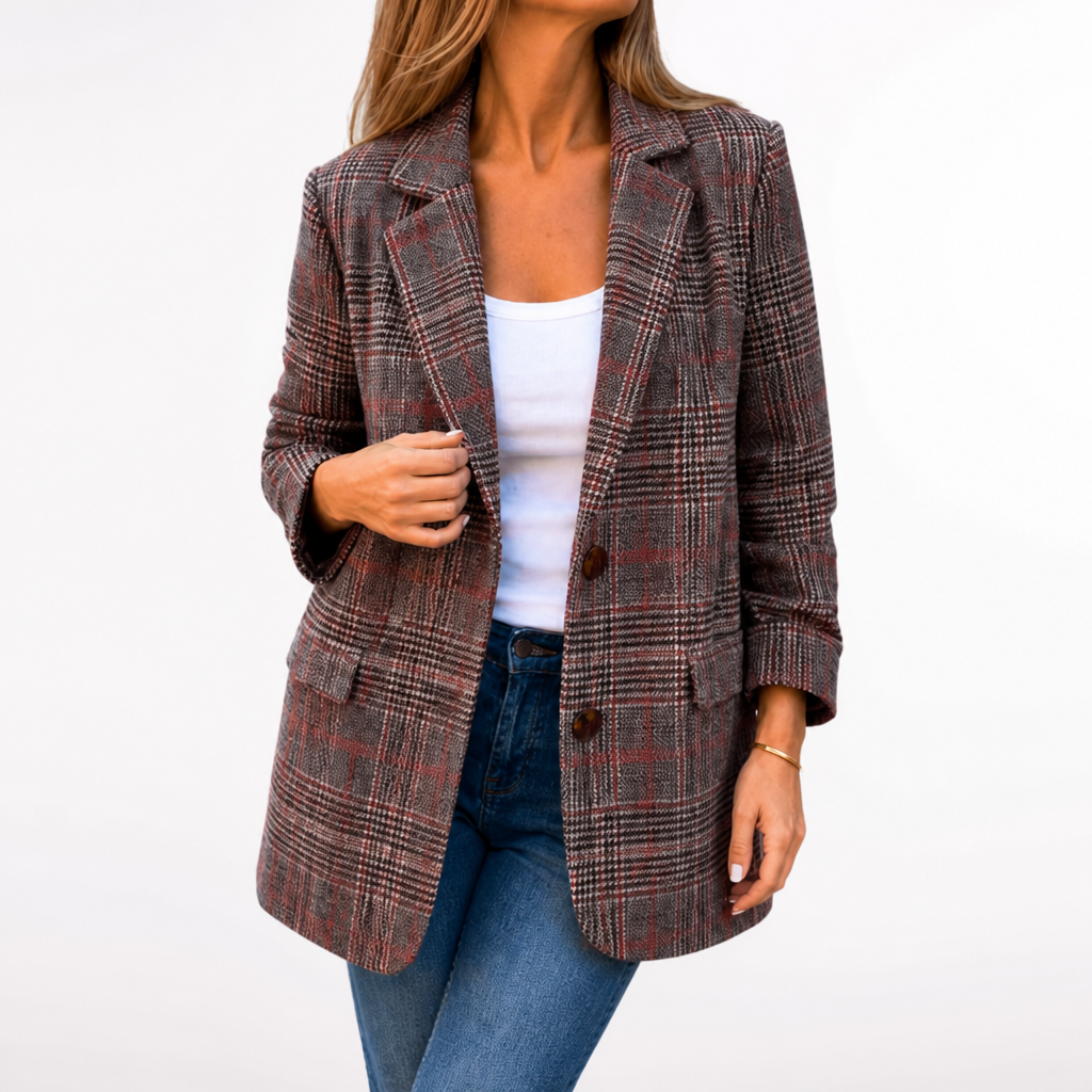Velmira™ — Women’s Tailored Plaid Blazer