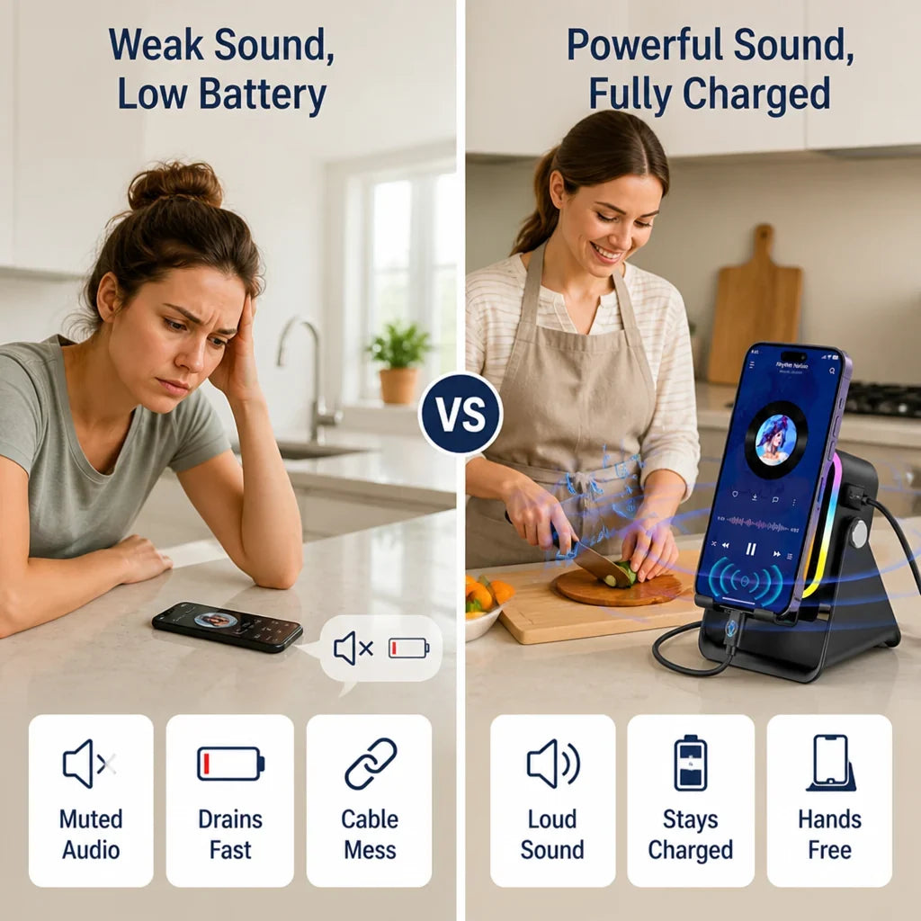 BeatStand™ — Hands-Free Phone Speaker Amplifier