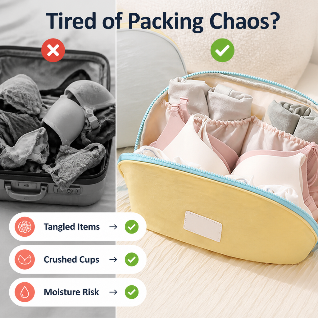 LuxeLingerie™ — Portable Bra & Underwear Travel Case