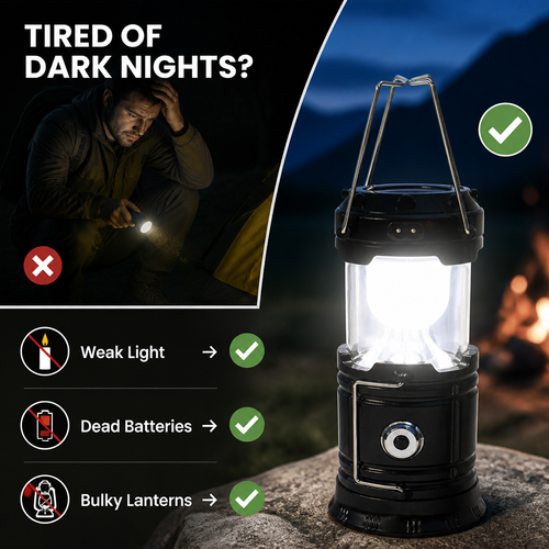 AdventureGlow™ — Compact Emergency & Camping Lantern