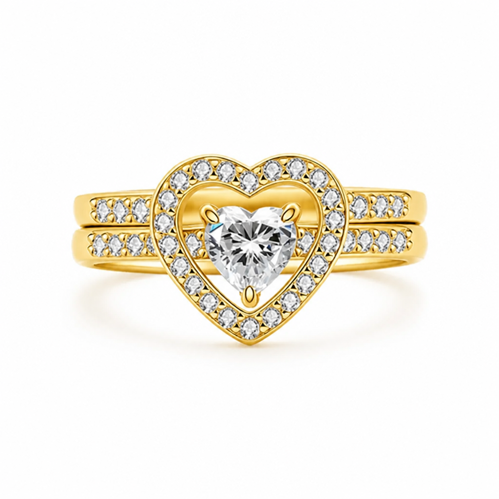 LoveCrown™ — Heart Crystal Statement Ring