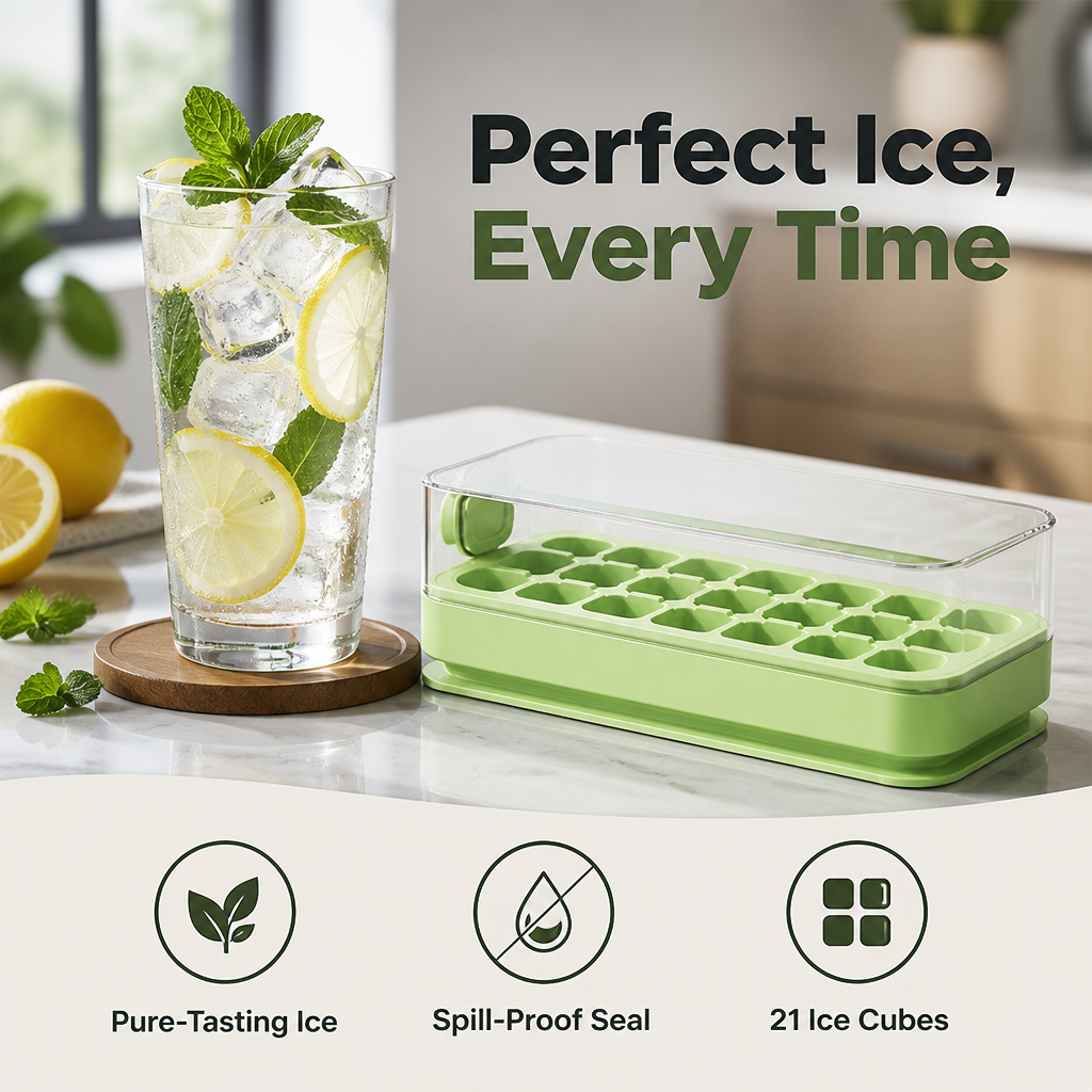 IcePop™ Press-Type Ice Cube Tray — Mess-Free Ice