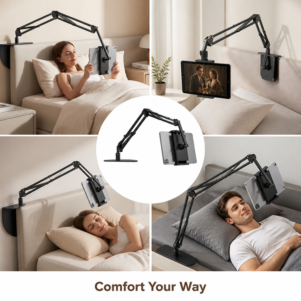 BedView™ Under-Mattress Tablet & Phone Stand — Hands-Free Viewing