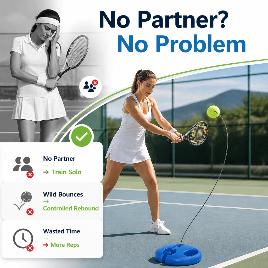 RallyMate™ Solo Tennis Trainer Set — Practice Anywhere