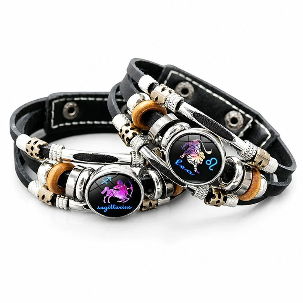 CosmoForge™ — Vintage Cosmic Leather Bracelet Watch