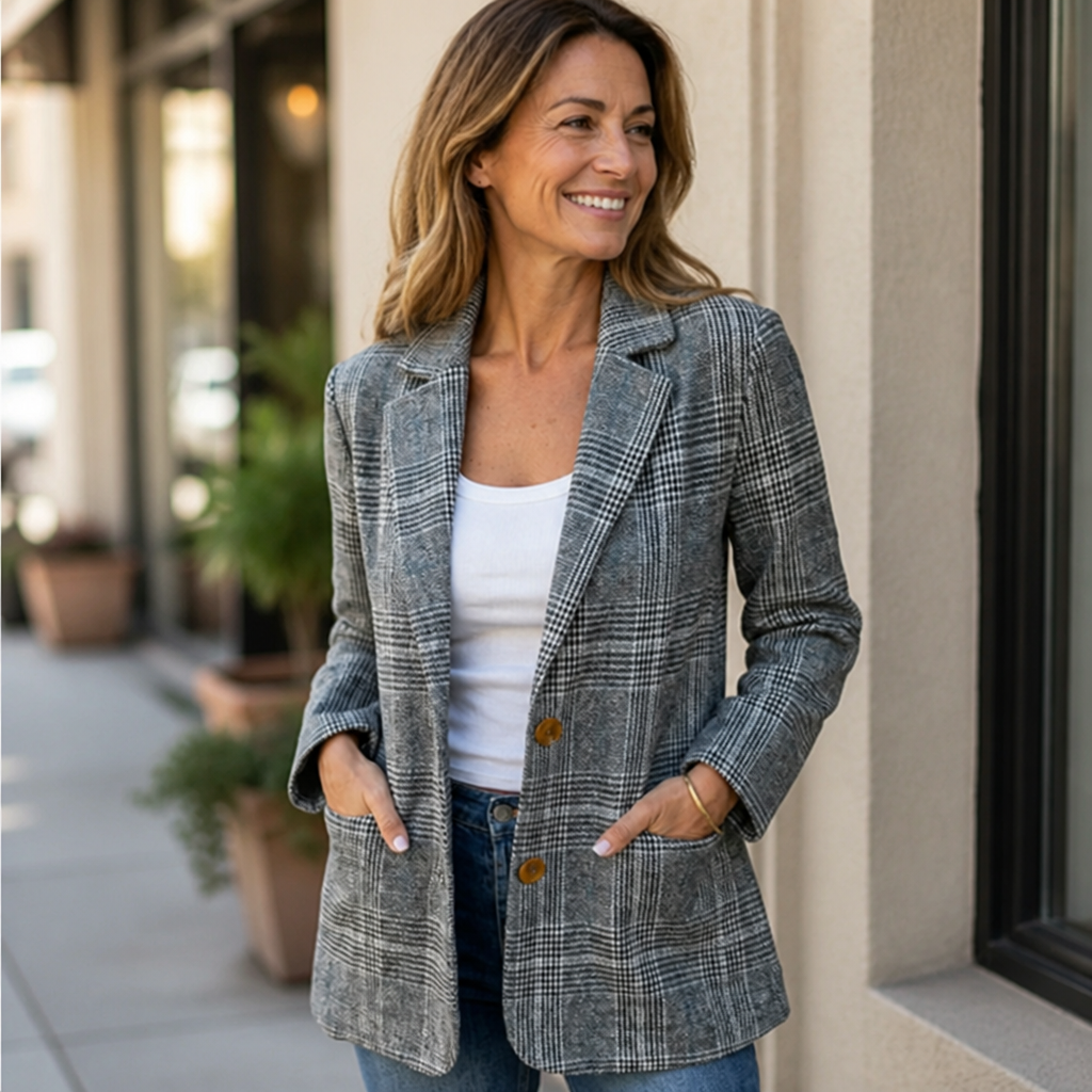 Velmira™ — Women’s Tailored Plaid Blazer