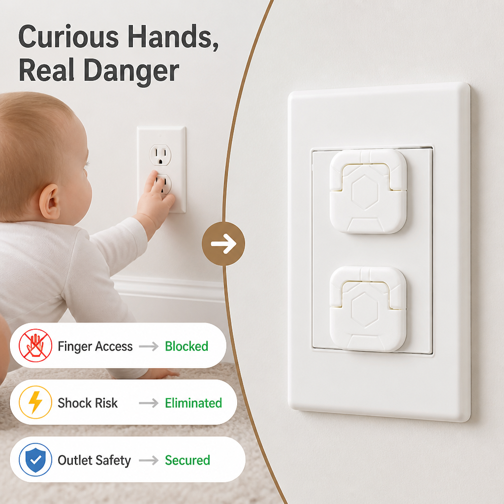 SafeSocket™ Outlet Covers 10-Pack — Childproof in Seconds