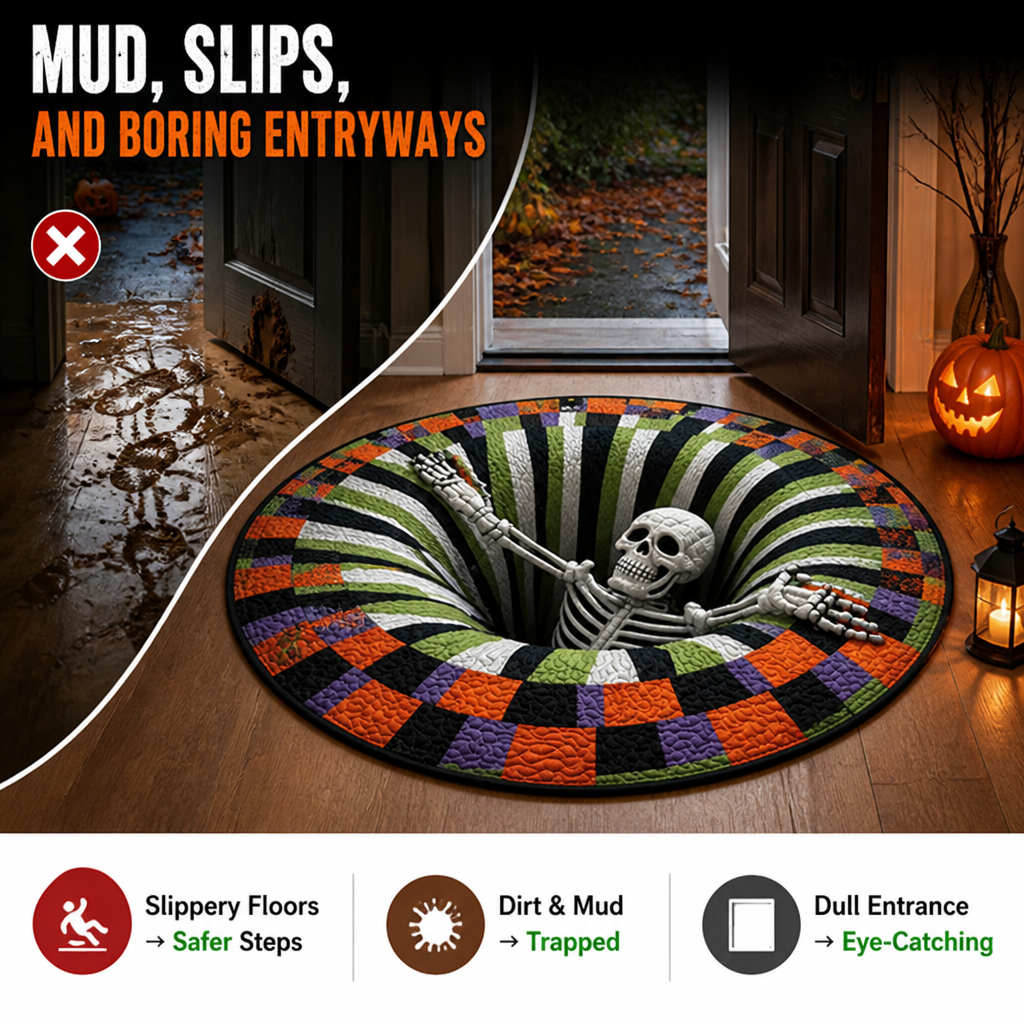 SpookyWeave™ — Halloween Round Decorative Rug