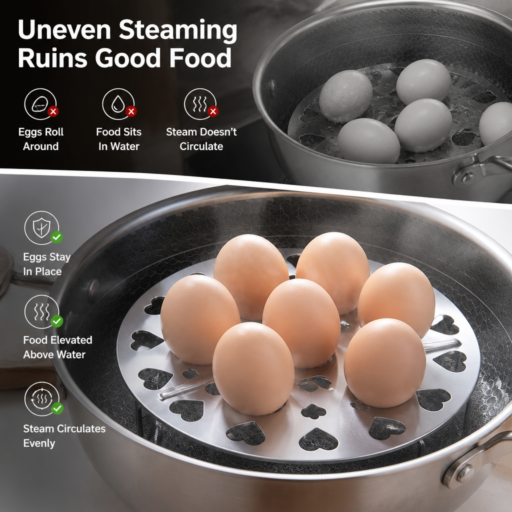 SteamNest™ — Stainless Steel Multi-Level Steaming Rack