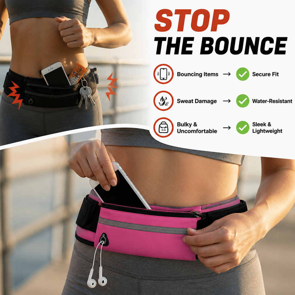 RunBelt™ — Bounce-Free Running Waist Bag