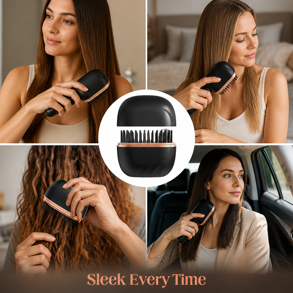 SleekAura™ Cordless Hair Straightening Comb — Smooth Hair On the Go