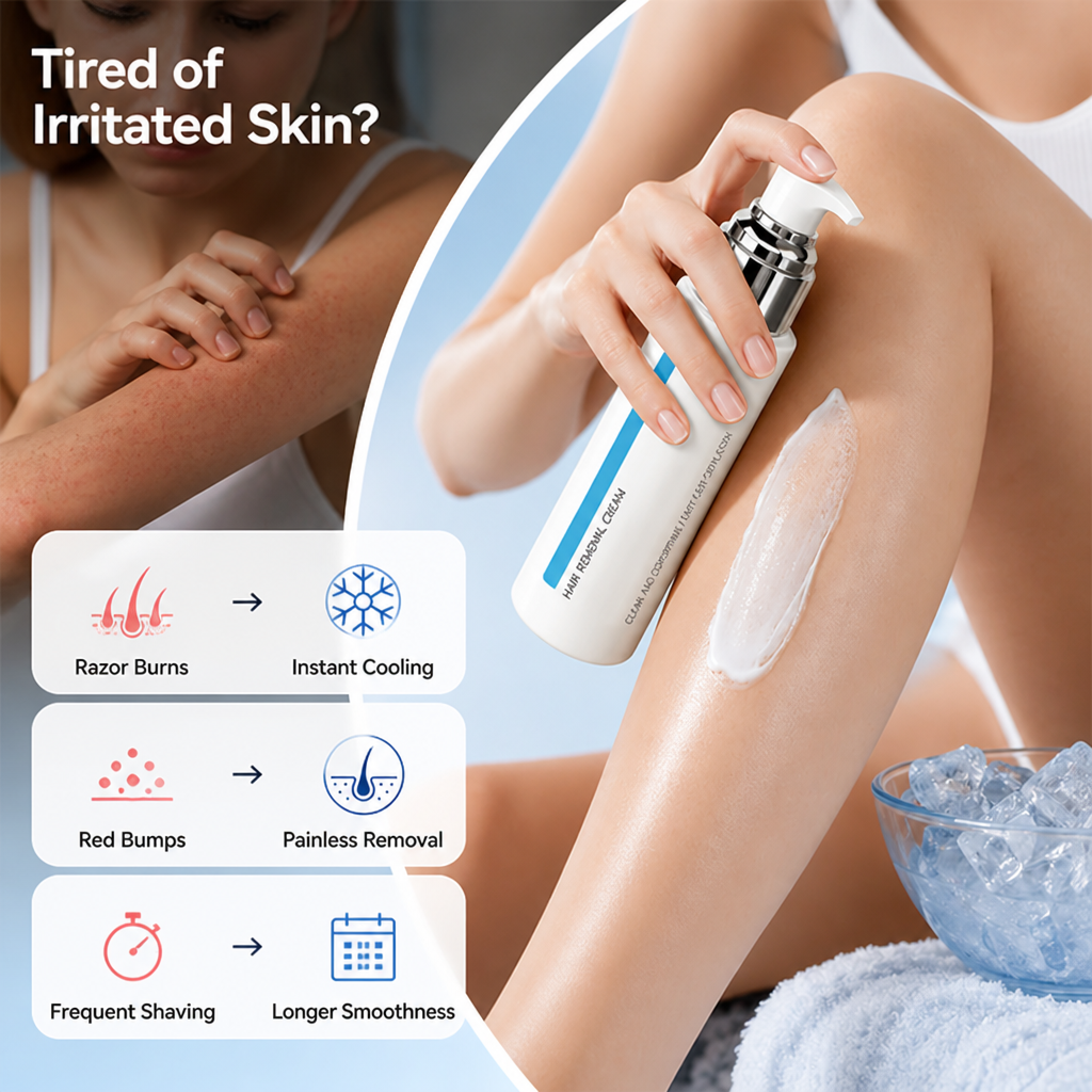 FrostSilk™ Ice Cooling Hair Removal Cream — Smooth for Days