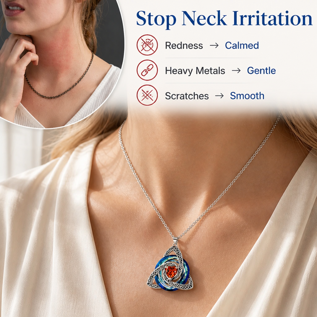 TrinityGlow™ — Celtic Knot Crystal Pendant