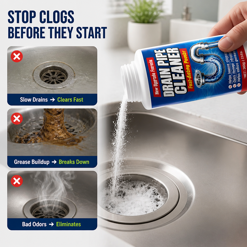 DrainBlast™ — Powerful Clog-Busting Cleaner for Fast, Clear Drains