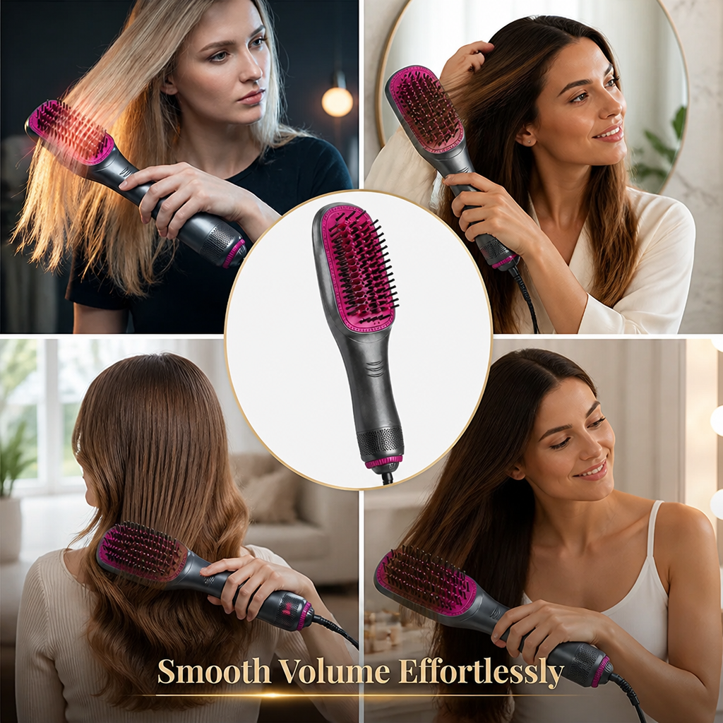 VolumeAura™ 3-in-1 Hot Air Brush — Salon Volume at Home