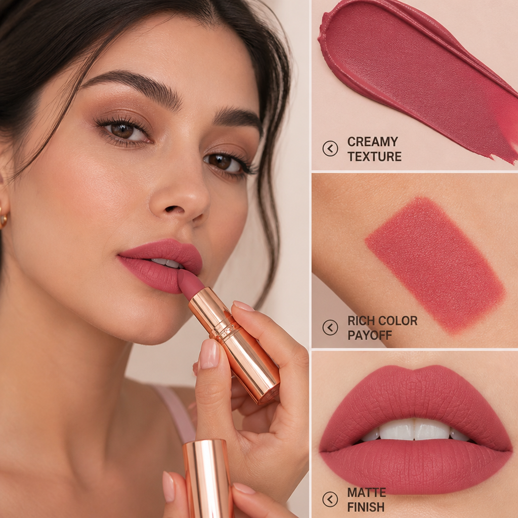 LuxeMatte™ Long-Lasting Matte Lipstick — All-Day Color