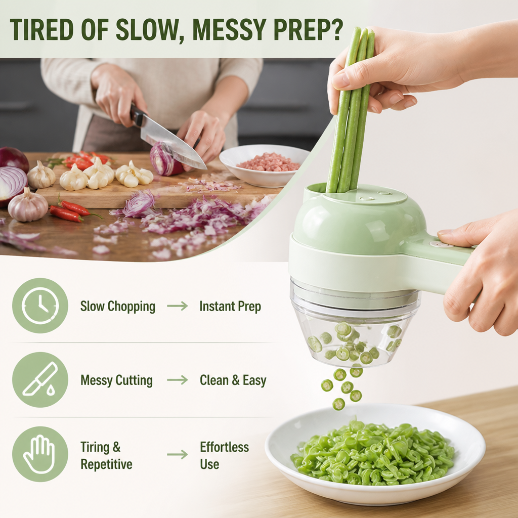 ChopSwift™ 5-in-1 Electric Food Chopper — Prep in Seconds