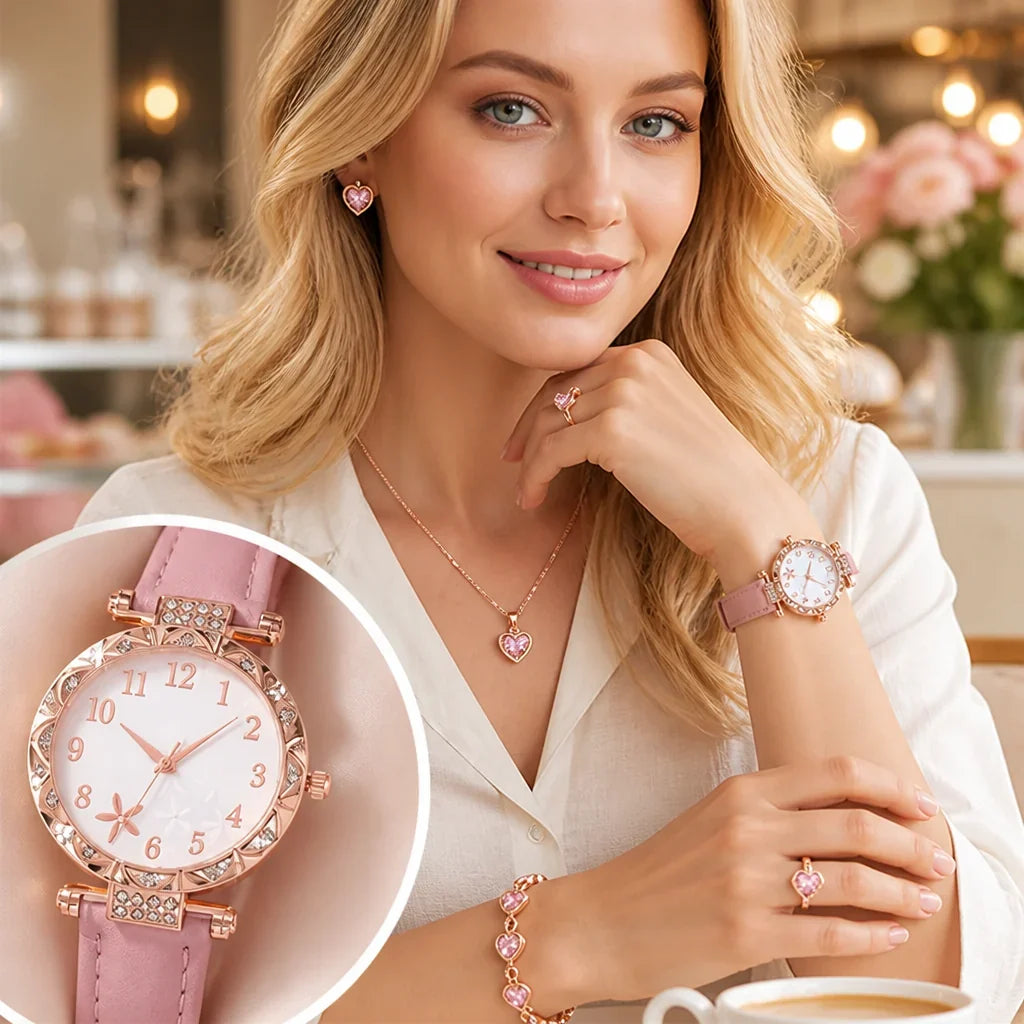 Glamora™ — Women’s Watch & Jewelry Gift Set