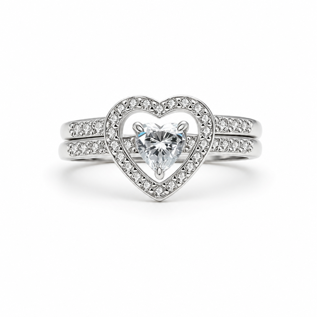 LoveCrown™ — Heart Crystal Statement Ring