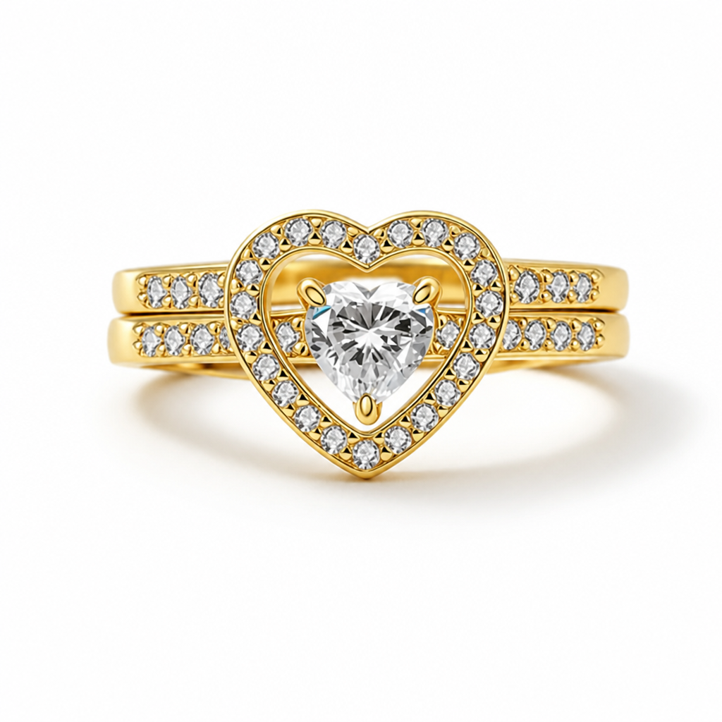 LoveCrown™ — Heart Crystal Statement Ring