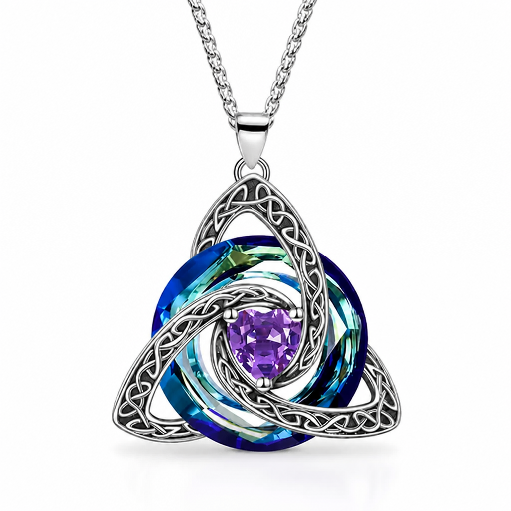 TrinityGlow™ — Celtic Knot Crystal Pendant