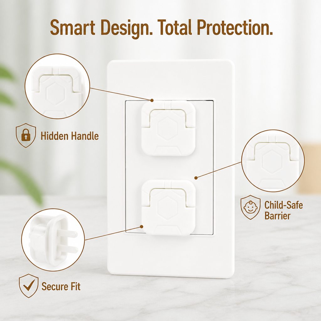 SafeSocket™ Outlet Covers 10-Pack — Childproof in Seconds