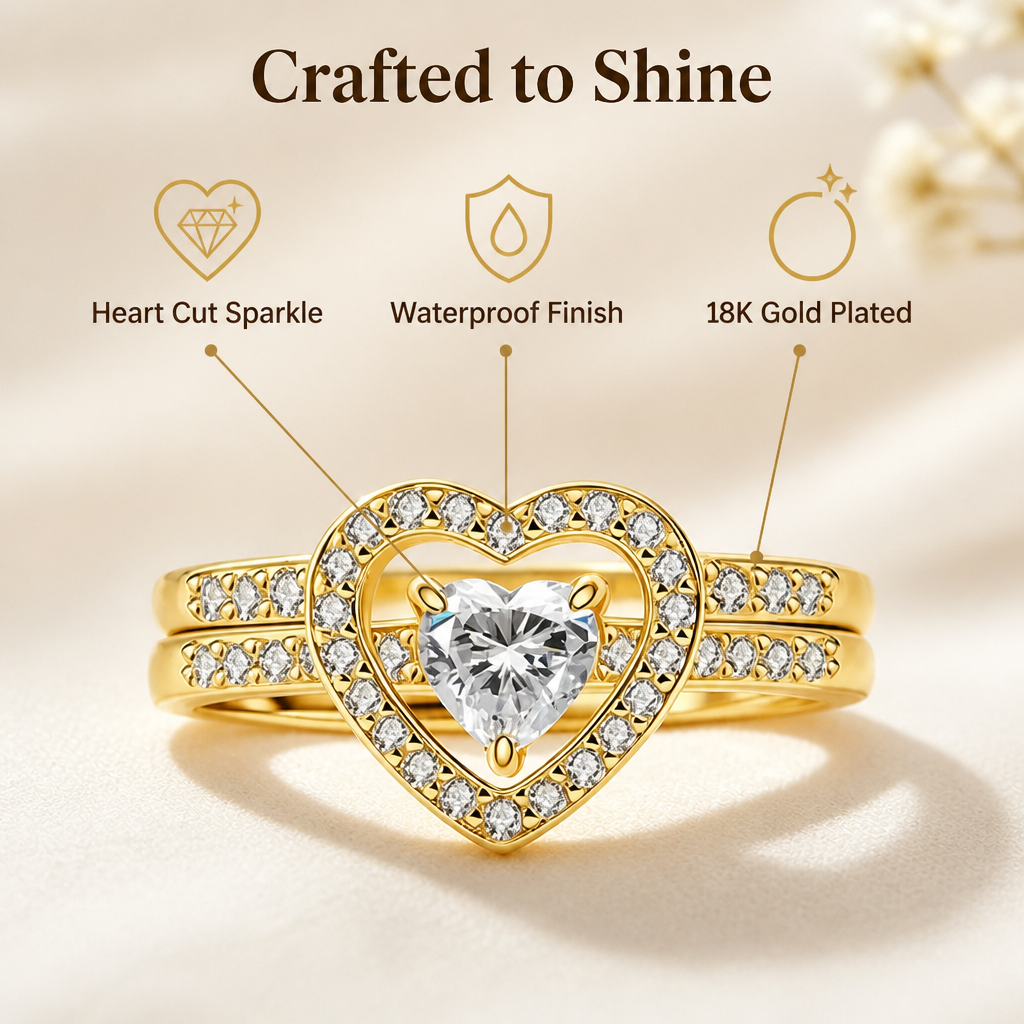 LoveCrown™ — Heart Crystal Statement Ring