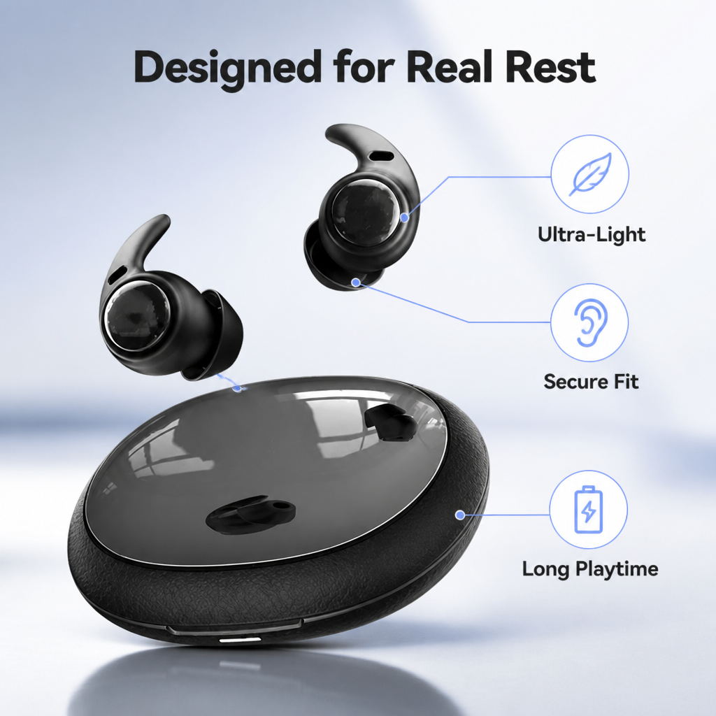 SleepBuds™ — Gentle Sound & Comfort for More Restful Nights