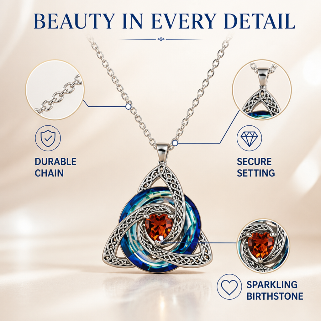 TrinityGlow™ — Celtic Knot Crystal Pendant