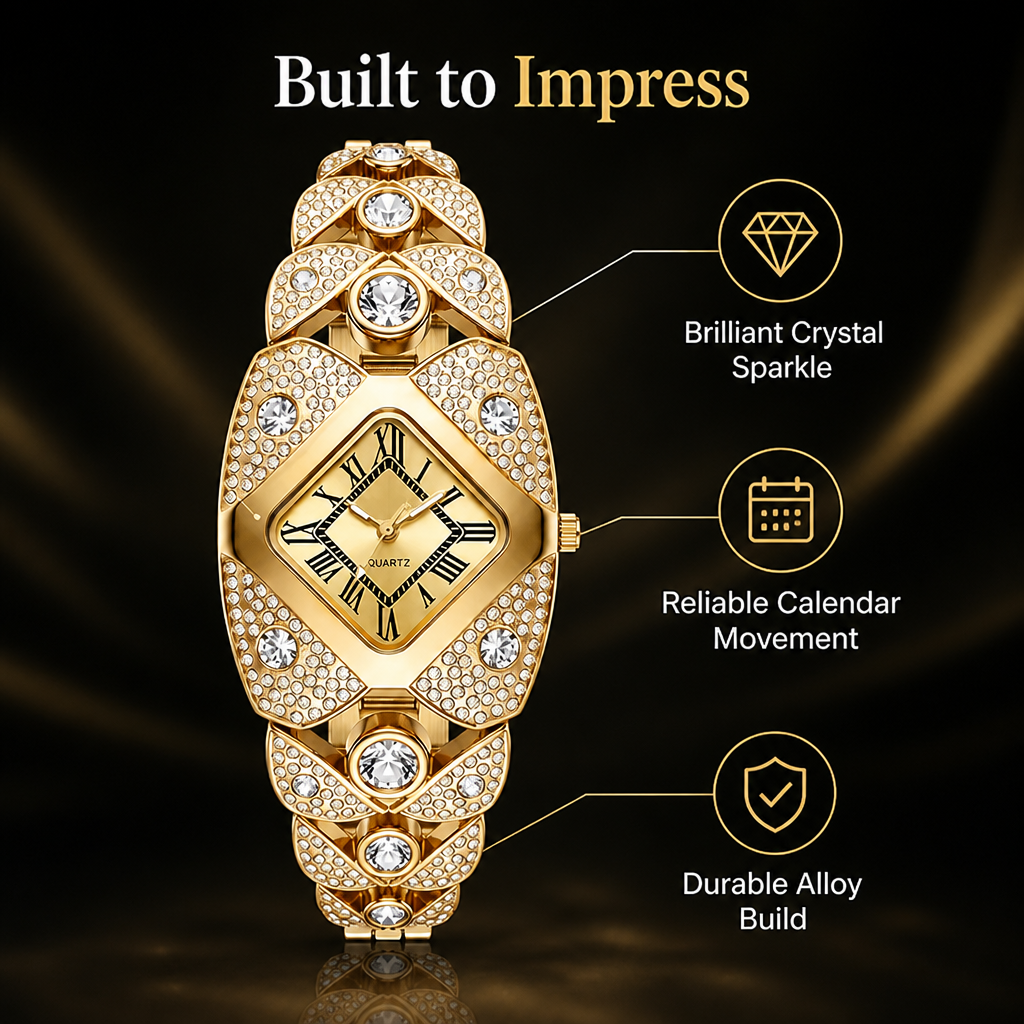 Aurelia™ Quartz Bracelet Watch — Timeless Sparkle