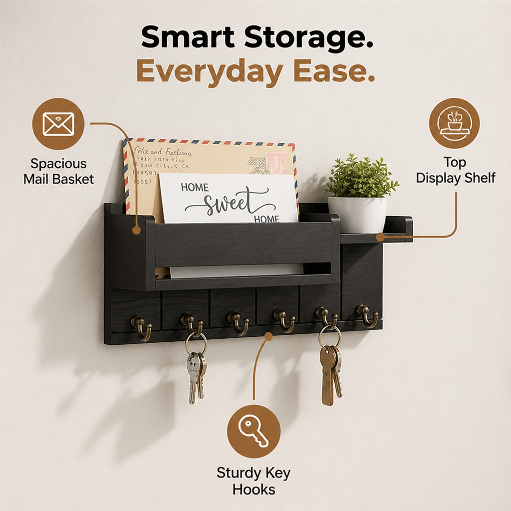 EntryNest™ Wall Organizer — Clutter-Free Entryway