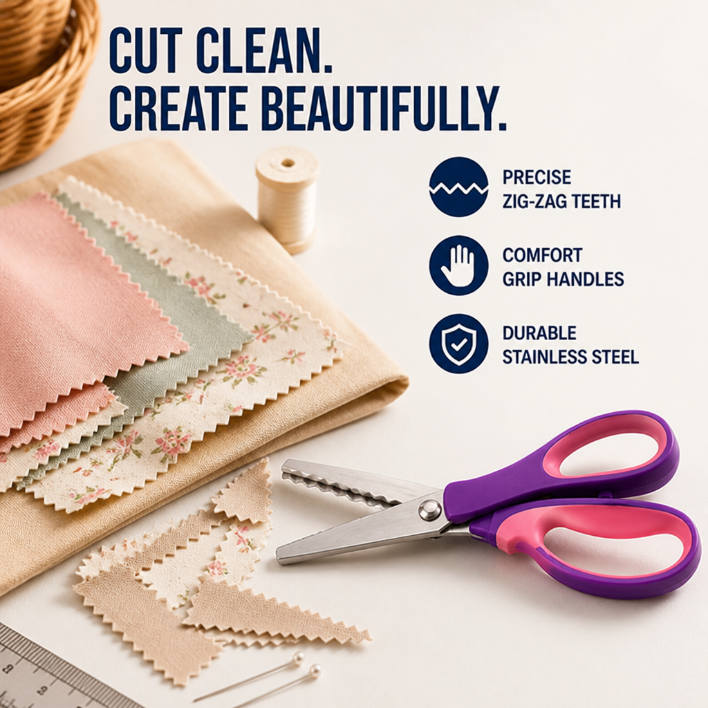 ZigCut™ Pinking Shears — Clean, Fray-Free Edges