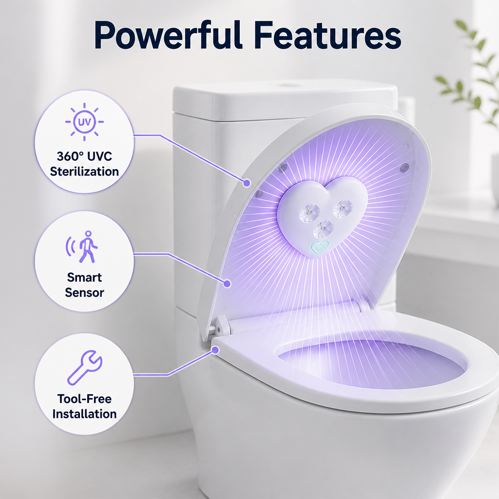 GlowGuard™ — Automatic Toilet UV Cleaner