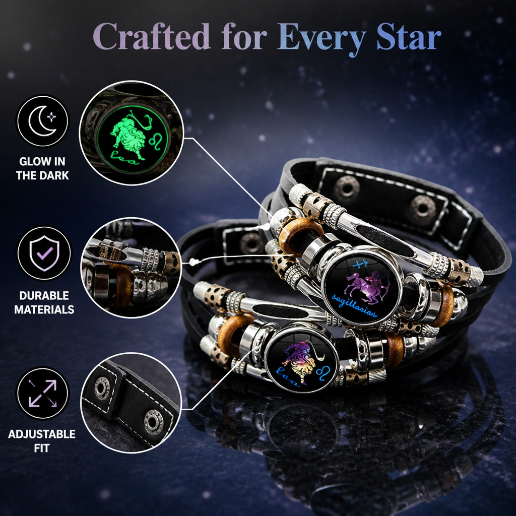 CosmoForge™ — Vintage Cosmic Leather Bracelet Watch