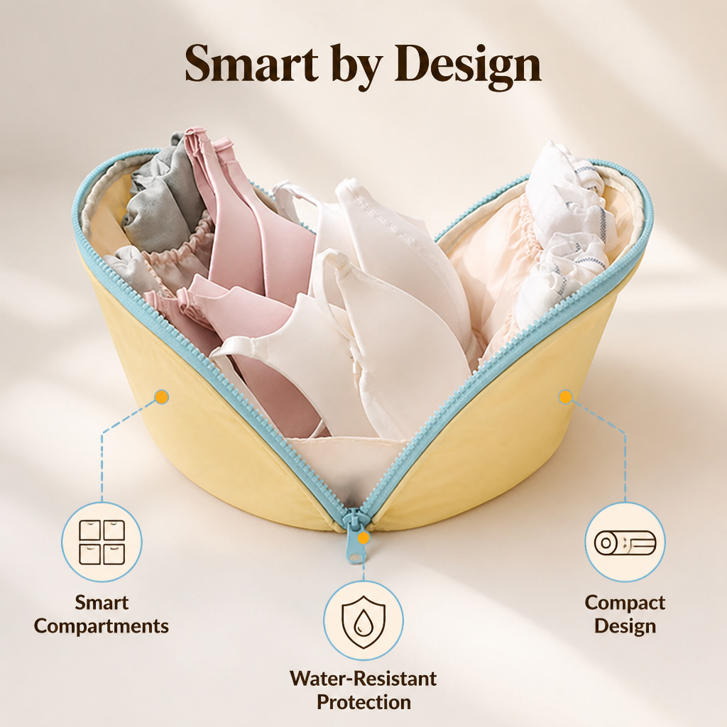 LuxeLingerie™ — Portable Bra & Underwear Travel Case
