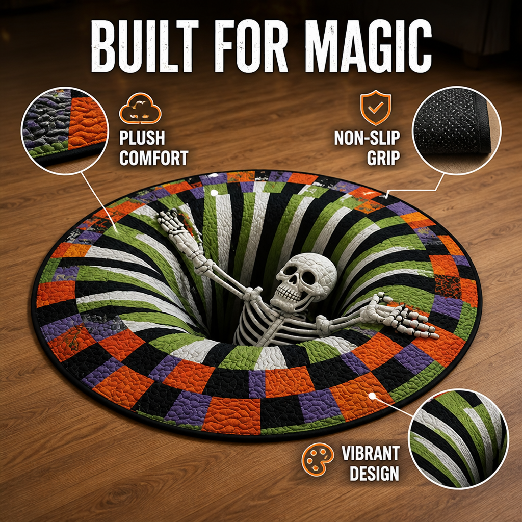 SpookyWeave™ — Halloween Round Decorative Rug