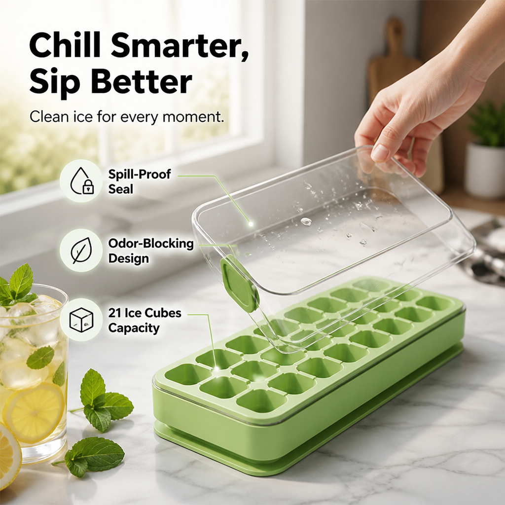IcePop™ Press-Type Ice Cube Tray — Mess-Free Ice